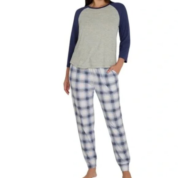 NWT Eddie Bauer Women’s Ultra Soft 2-Piece Sleep Pajama Lounge Set | Blue - Picture 2 of 8